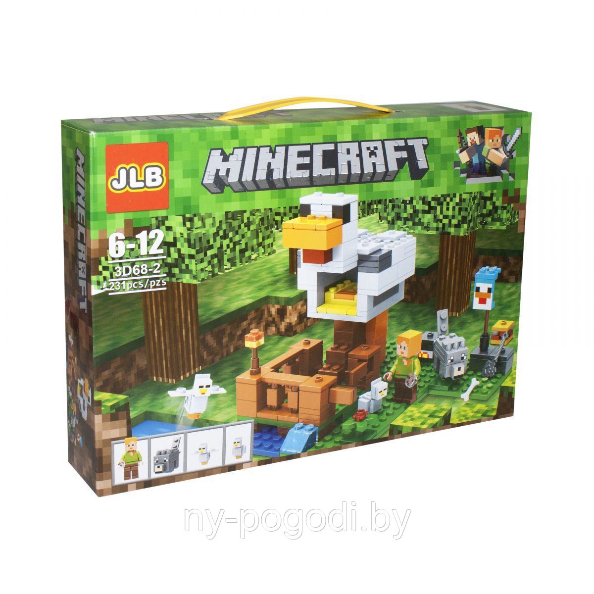 Конструктор Bela 10809 My World Курятник JLB 3D68-2 (аналог Lego Minecraft 21140)  204 д