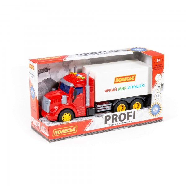 Детская игрушка автомобиль-фургон инерционный "Профи" (красно-белый) (в коробке) арт. 93455. Свет, звук. - фото 1 - id-p181795022