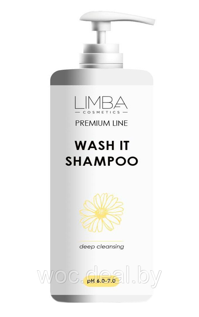 Limba Cosmetics Шампунь глубокой очистки для натуральных волос Wash It Premium Line, 1000 мл - фото 1 - id-p181797245