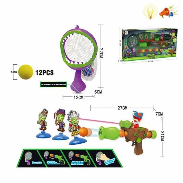 Игровой набор "Зомби против растений" с бластером, мишенью и рогаткой, PLANTS VS ZOMB 666-29A - фото 3 - id-p181809654