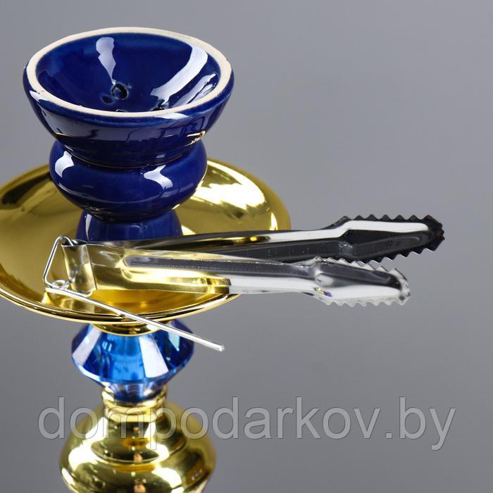 Кальян "Лагуна", 33 см, 2 трубки, колба-тыква синяя, шток золотистый - фото 5 - id-p98737953