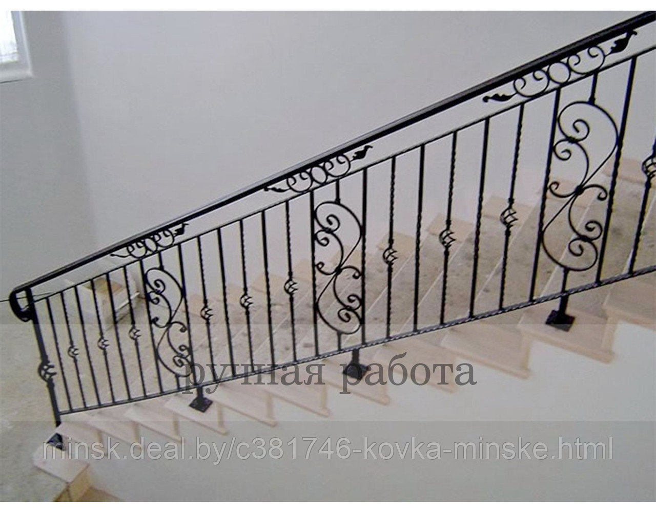 Перила кованые для лестниц для дома "Д-100" - фото 1 - id-p52038441