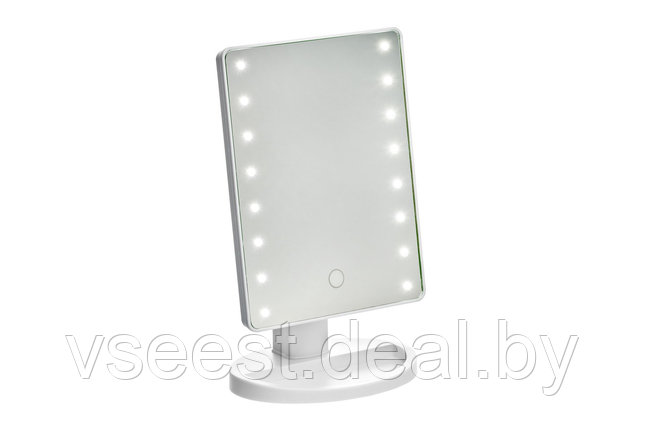 Зеркало настольное с LED подсветкой для макияжа (Mirror 16 LED, white) KZ 1266, фото 2
