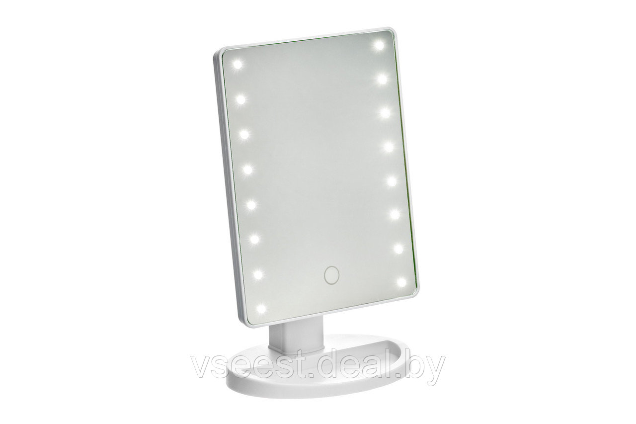 Зеркало настольное с LED подсветкой для макияжа (Mirror 16 LED, white) KZ 1266 - фото 1 - id-p181888408