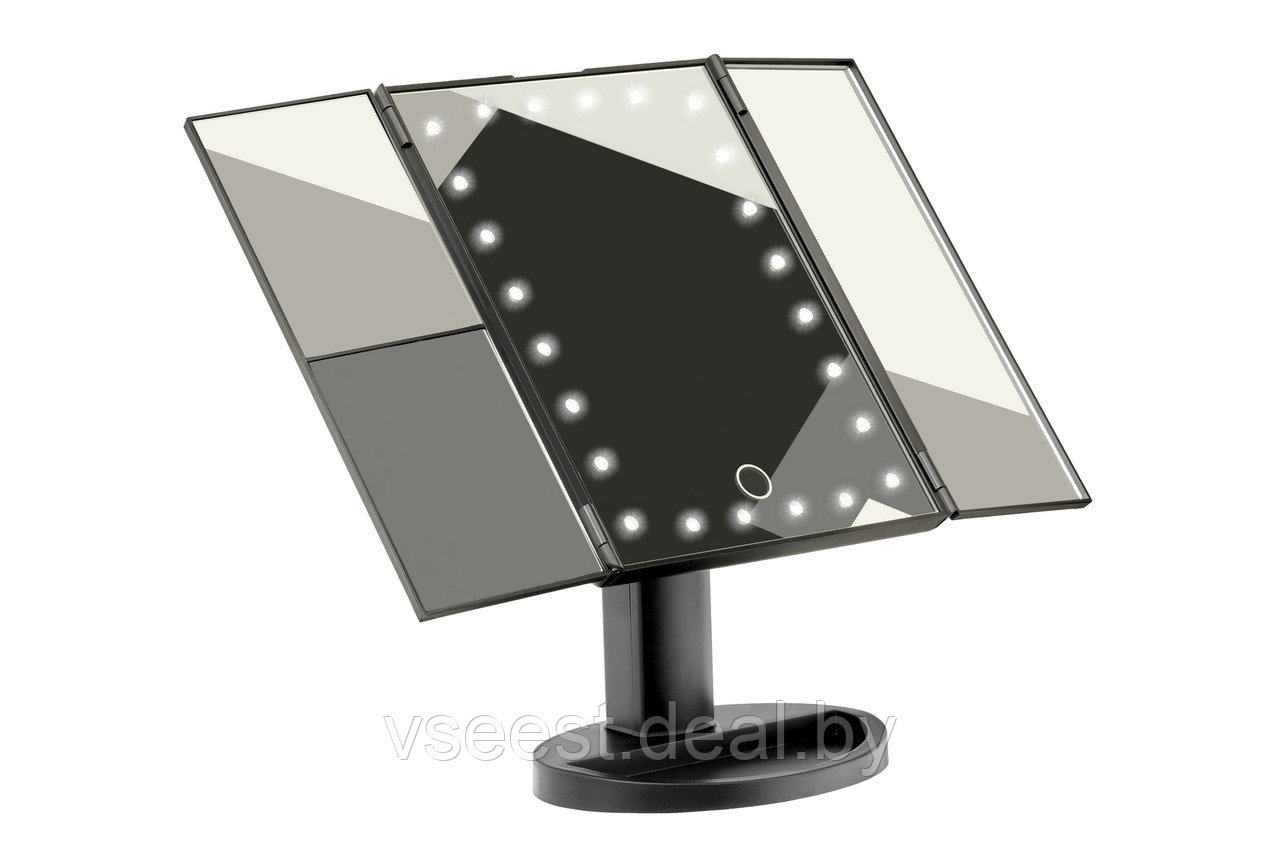 Настольное 3D зеркало с подсветкой и с увеличением для макияжа, раскладное, 24 LED лампы (Mirror 24 LED, - фото 2 - id-p181888409