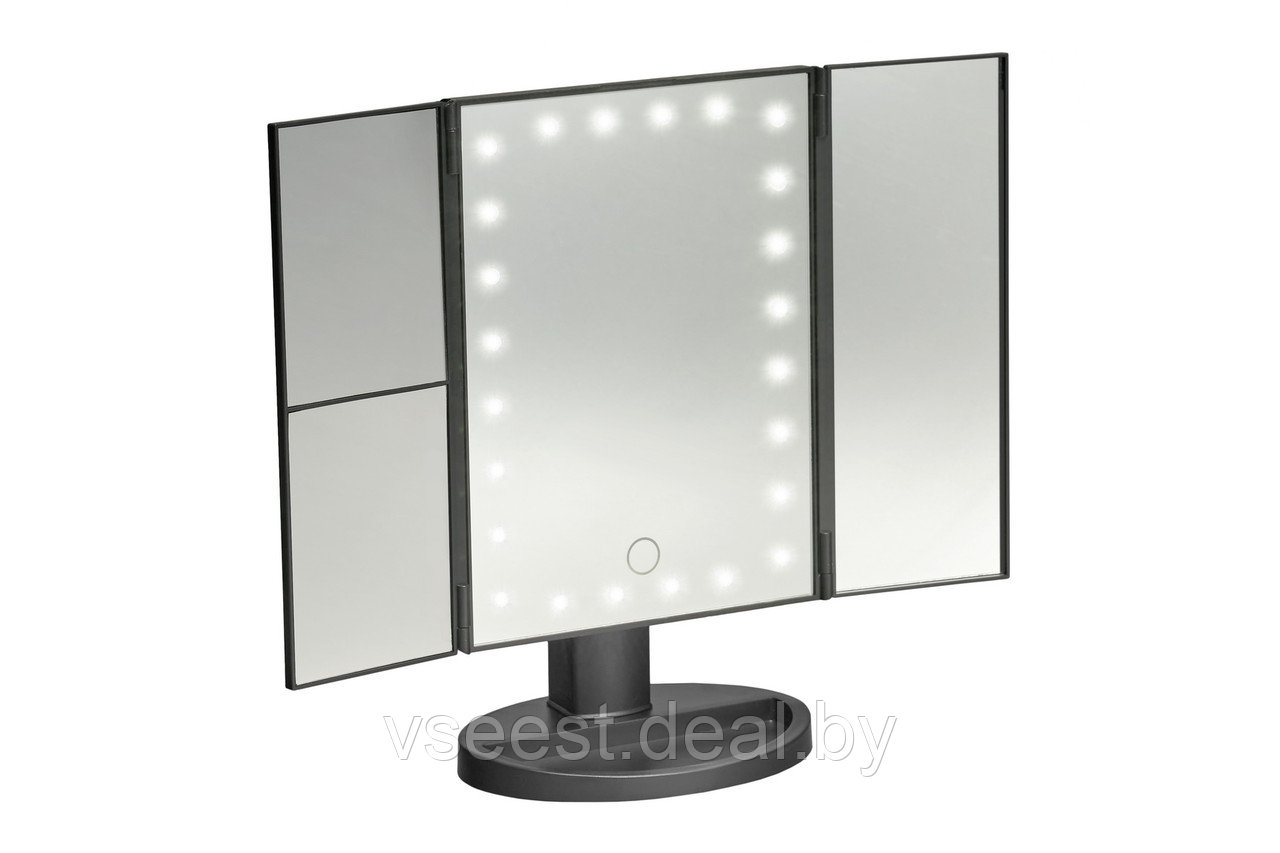 Настольное 3D зеркало с подсветкой и с увеличением для макияжа, раскладное, 24 LED лампы (Mirror 24 LED, - фото 5 - id-p181888409