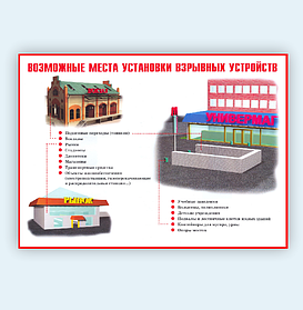 Информационный стенд "Возможные места установки взрывных устройств антитеррор​​​​​​​"