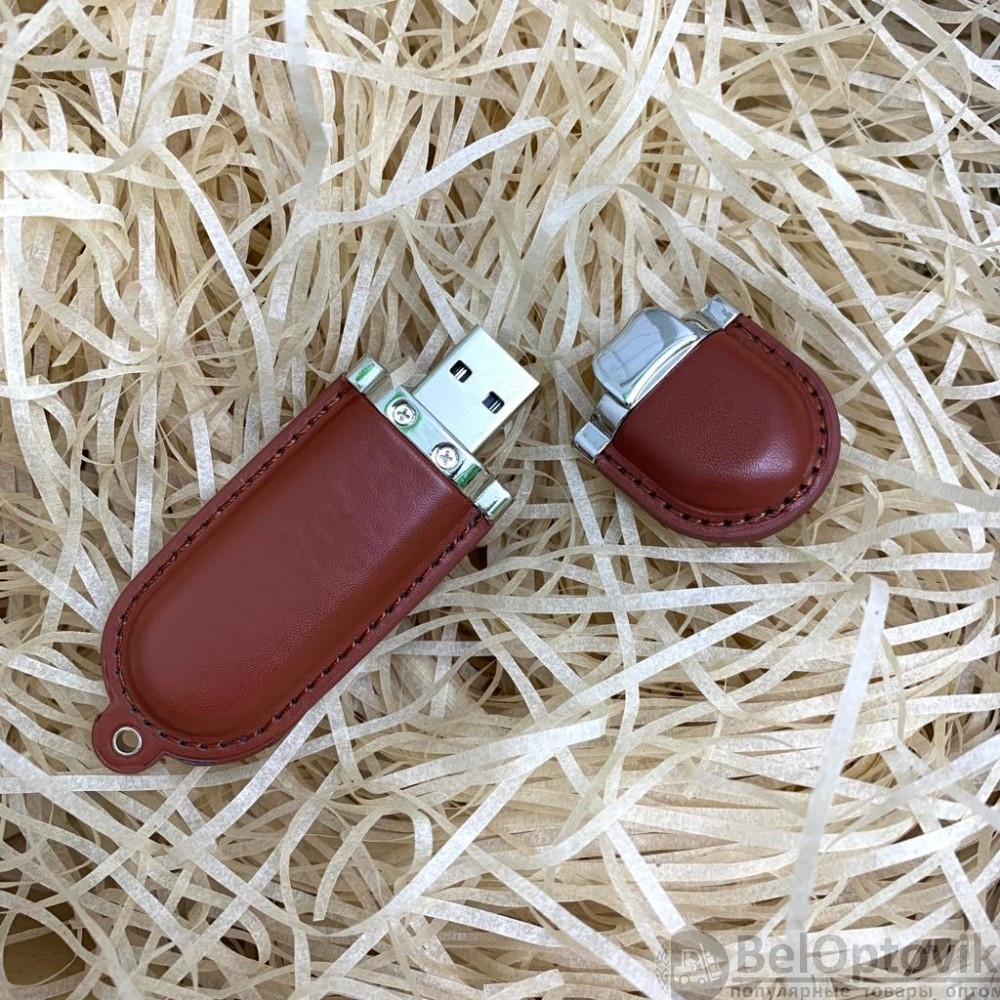 USB накопитель (флешка) Business коричневая кожа, 16 Гб - фото 4 - id-p181939213