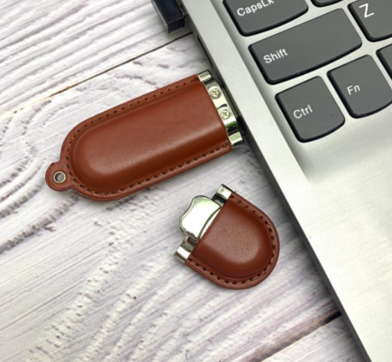 USB накопитель (флешка) Business коричневая кожа, 16 Гб - фото 1 - id-p181939213