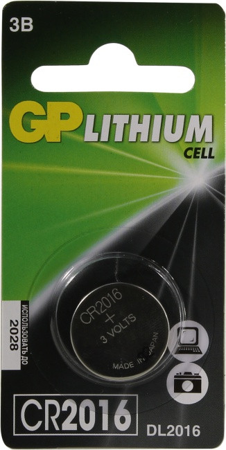 GP Lithium Cell CR2016 (Li, 3V)