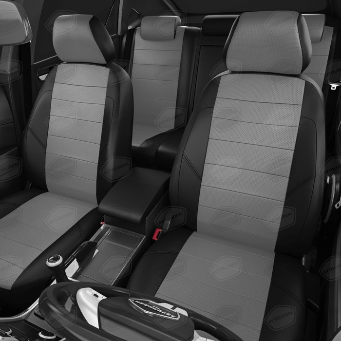 Авточехлы для Toyota Hilux 8 с 2015-н.в. джип-пикап Задняя спинка единая, сиденье 40 на 60, передний и задний - фото 2 - id-p181902909
