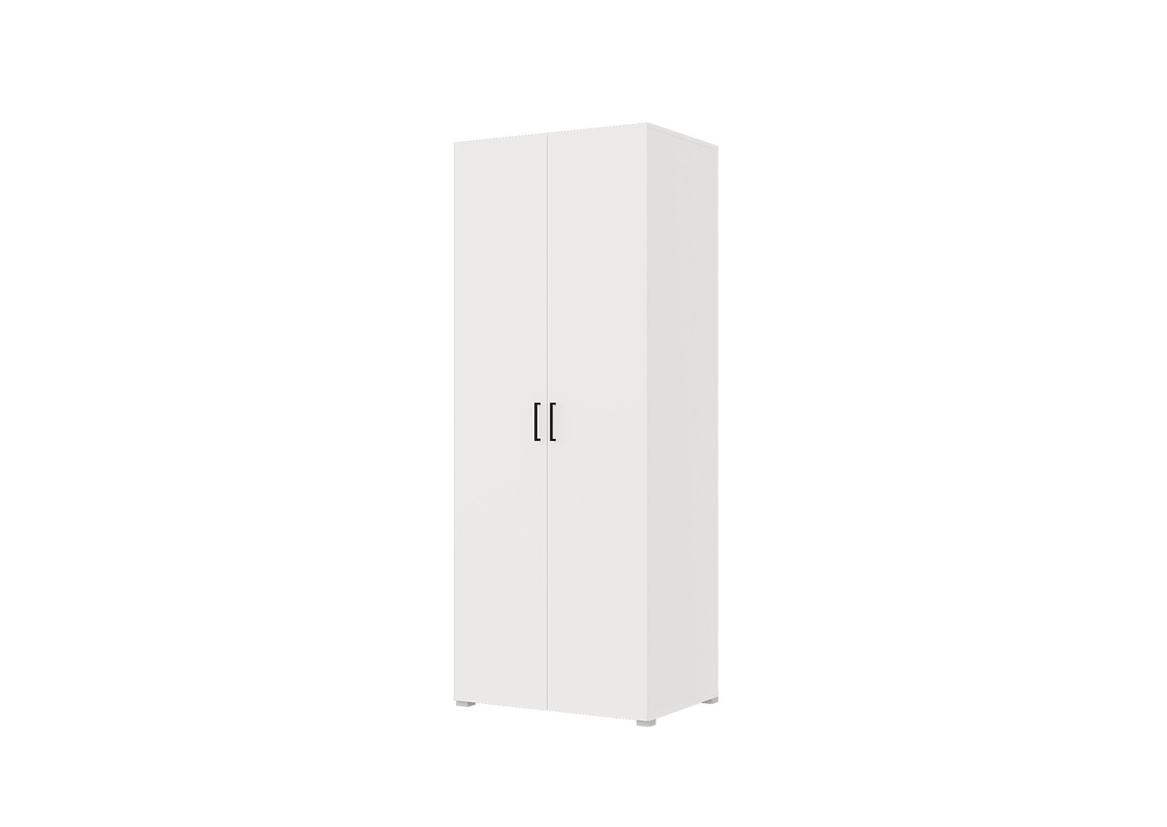 Шкаф 2х-ств. 800 со штангами (Белый/ Белый) Горизонт Мебель - фото 1 - id-p181945786