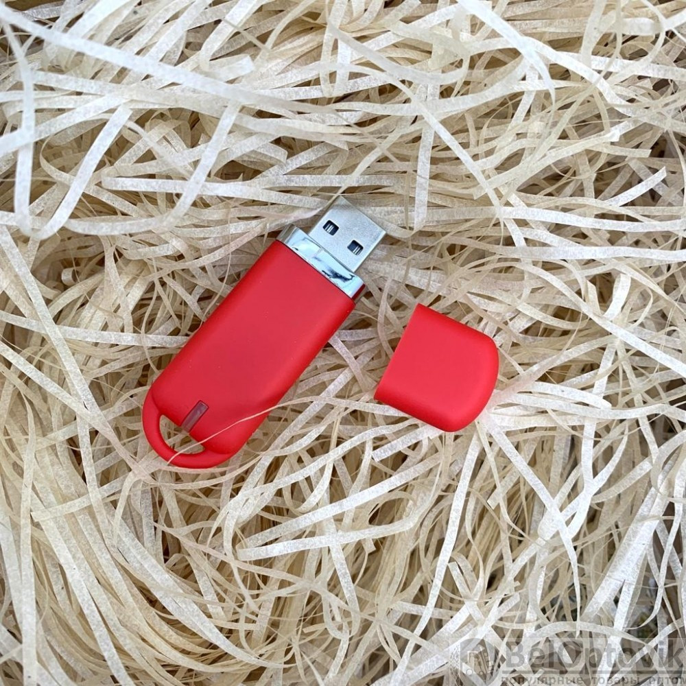 USB накопитель (флешка) Shape с покрытием софт тач, 16 Гб Красная - фото 6 - id-p181949425
