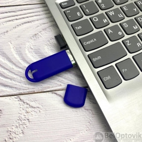 USB накопитель (флешка) Shape с покрытием софт тач, 16 Гб Синяя