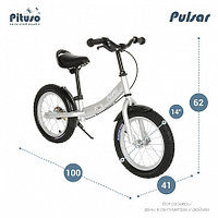 Беговел Pituso Pulsar Колёса Air 14" Тормоз Подножка Silver matt Серебряный матовый LY-H-07-Silver matt