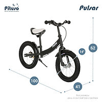 Беговел Pituso Pulsar Колёса Air 14" Тормоз Подножка Black matt Чёрный матовый LY-H-07-Black matt