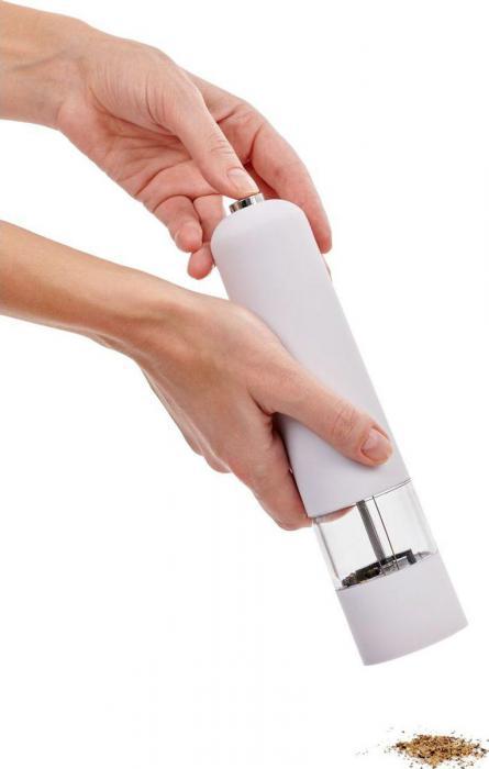Измельчитель для специй 5,2смx22,3см, пластик, белый (Electric pepper grinder, White, ABS), Bradex TK 0600 - фото 7 - id-p177288049