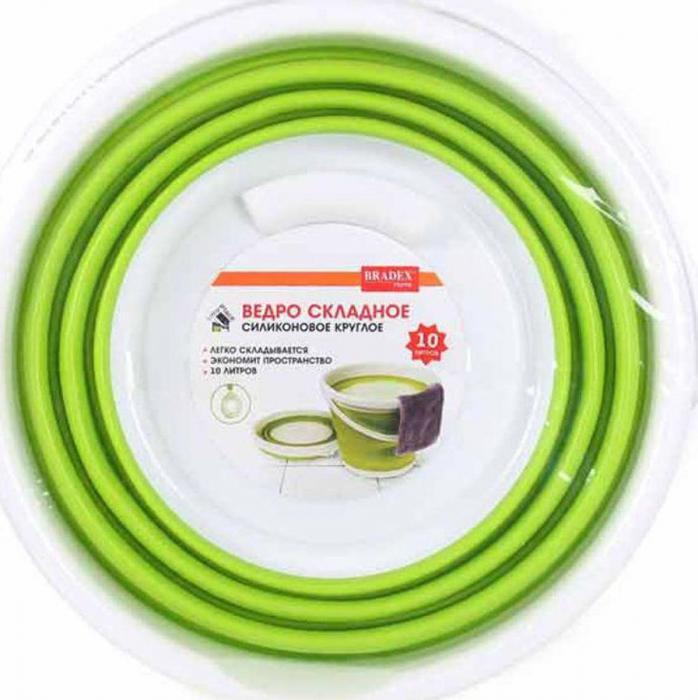 Ведро складное круглое 10л зеленое (10L foldable Round bucket green), Bradex TD 0318 - фото 8 - id-p181459123