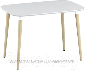 Обеденный стол Ивару Бони 2 (опоры массив цилиндрические/вуд дуб белый)