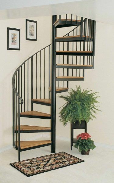 Винтовая металлическая лестница с ограждением модель 57 - фото 1 - id-p181956312