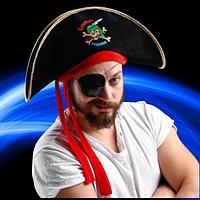 Карнавальный аксессуар Шляпа пирата «Капитан пиратов» взрослая