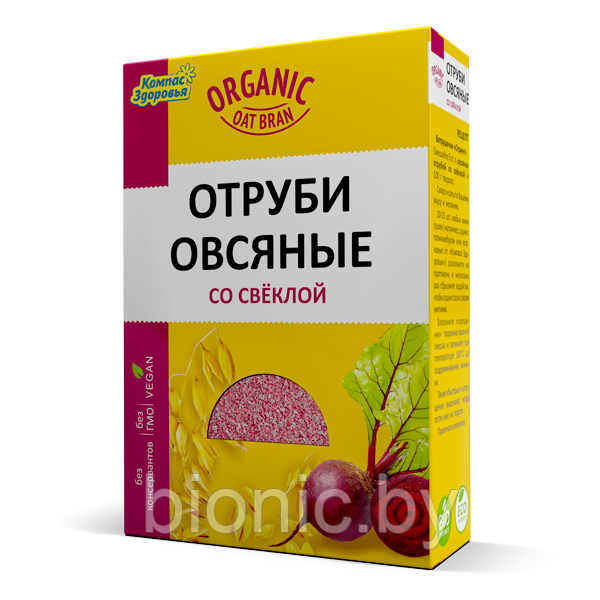 Отруби овсяные со свеклой "Компас здоровья", 200г 1/18 - фото 1 - id-p51178009