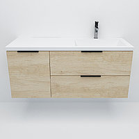Тумба с умывальником Дана Венеция Люкс 110 подвесная на 2 ящика (цвет дуб) чаша справа