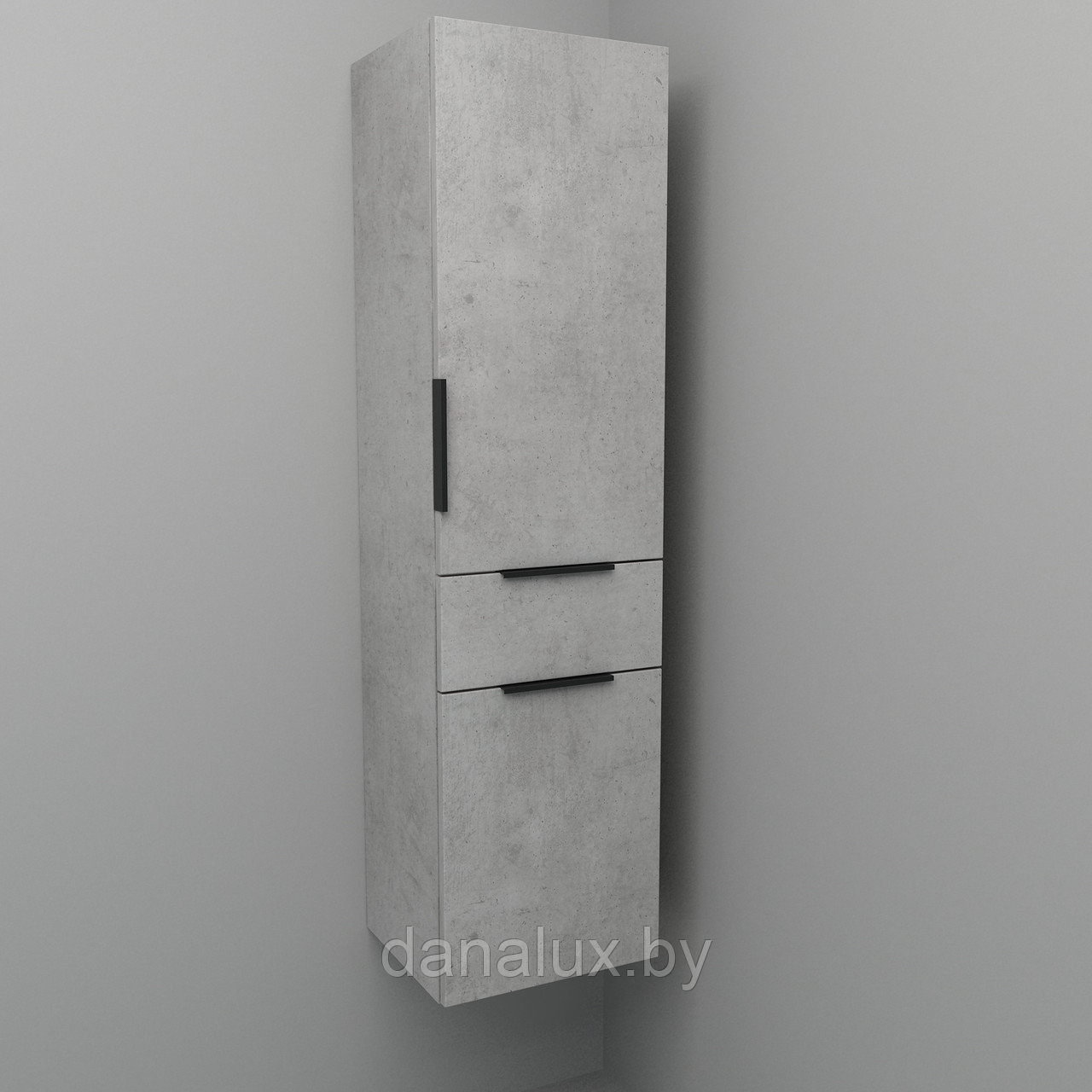 Шкаф-пенал Дана Каскад 30 подвесной с корзиной (бетон чикаго) правый - фото 1 - id-p181976872