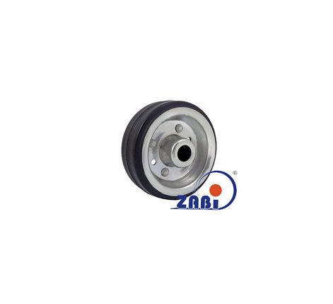 Колесо металлическое резиновое с черной шиной ZABI 1, фото 2