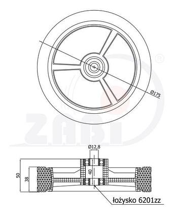 Колесо для газонокосилок, d=175мм, K175Ł ZABI, фото 2