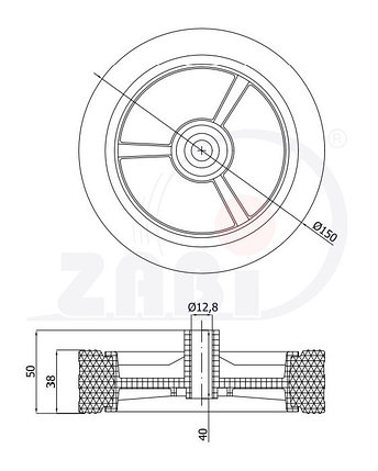 Колесо для газонокосилок, d=150мм, K150 ZABI, фото 2