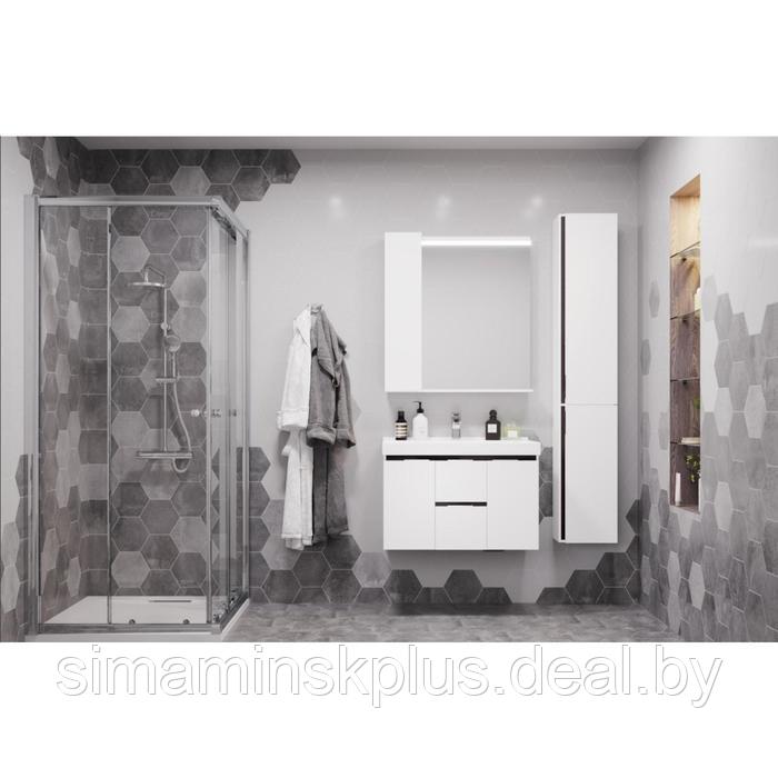 Зеркальный шкаф Aquaton «Рене 80», цвет белый, грецкий орех - фото 4 - id-p182111869