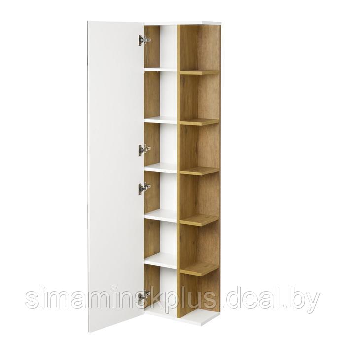 Шкаф-колонна Aquaton «Сканди» с зеркалом, цвет белый, дуб рустикальный, 23 см х 40 см - фото 2 - id-p182111907
