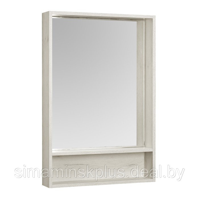 Зеркальный шкаф Aquaton «Флай 60» цвет белый, дуб крафт - фото 1 - id-p182111797
