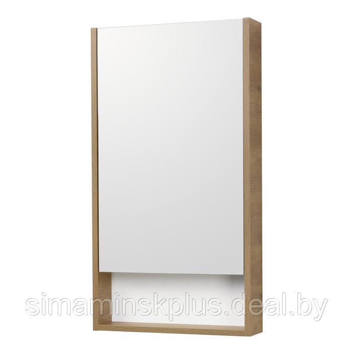 Зеркальный шкаф Aquaton «Сканди 45», цвет белый, дуб рустикальный 13 см х 45 см х 85 см - фото 1 - id-p182111800