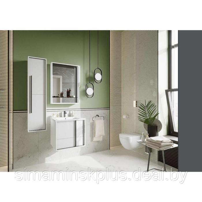 Зеркальный шкаф Aquaton «Ривьера 60» LED подсветка, цвет белый матовый - фото 4 - id-p182111802