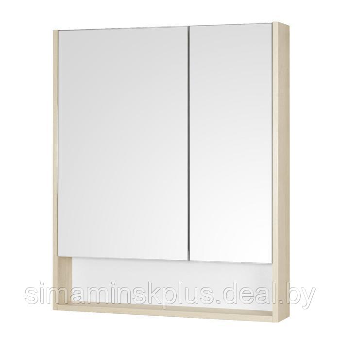 Зеркальный шкаф Aquaton «Сканди 70», цвет белый, дуб верона - фото 1 - id-p182111822