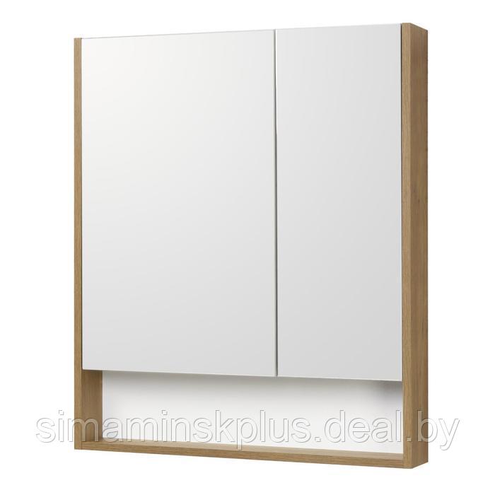 Зеркальный шкаф Aquaton «Сканди 70», цвет белый, дуб рустикальный - фото 1 - id-p182111823