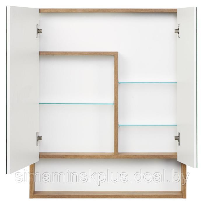Зеркальный шкаф Aquaton «Сканди 70», цвет белый, дуб рустикальный - фото 2 - id-p182111823