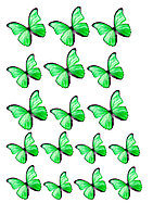 Вафельная картинка "Бабочки Зеленые"