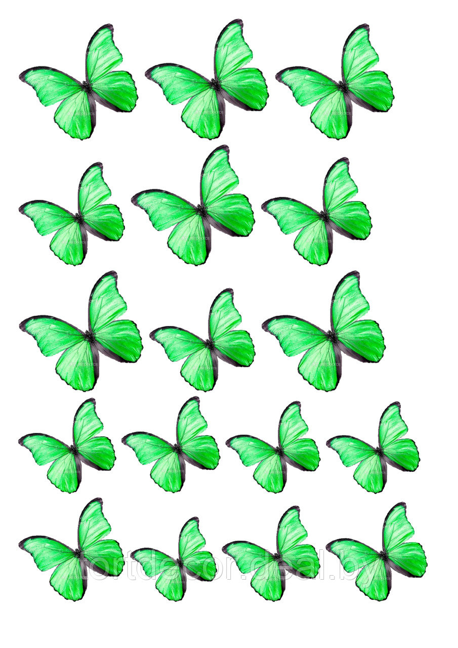 Вафельная картинка "Бабочки Зеленые" - фото 1 - id-p182114744