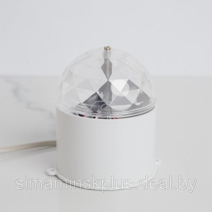 Световой прибор «Хрустальный шар» 7.5 см, свечение RGB, 220 В, белый - фото 2 - id-p182113743