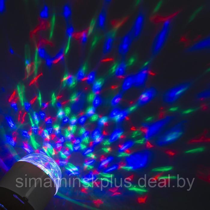 Световой прибор «Хрустальный шар» 7.5 см, свечение RGB, 220 В, белый - фото 3 - id-p182113743