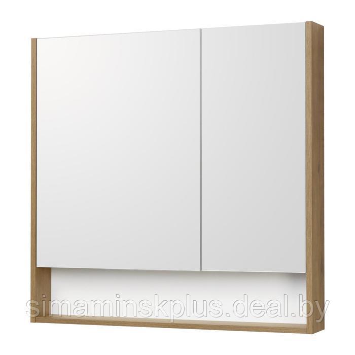 Зеркальный шкаф Aquaton «Сканди 90», цвет белый, дуб рустикальный - фото 1 - id-p182111831