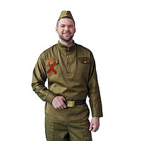 Карнавальный костюм "Солдат", пилотка, гимнастерка, ремень, георгиевская лента, р. 42-44