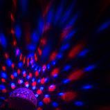Световой прибор «Шар на подставке» 10 см, динамик, свечение RGB, 220 В, фото 3