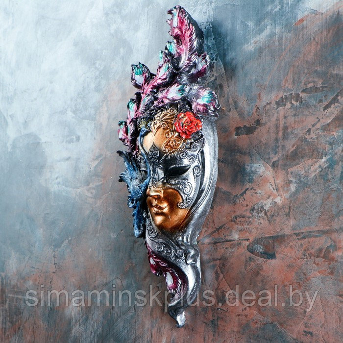 Венецианская маска "Павлин" цветной, 35см - фото 8 - id-p182115366