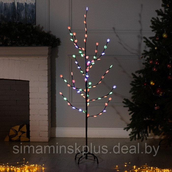 Светодиодный куст «Снежинки» 1.5 м, 84 LED, мигание, 220 В, свечение мульти (RG/RB) - фото 1 - id-p182116462