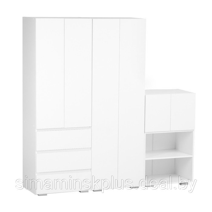 Шкаф 2х створчатый КЕОС с 3мя ящиками, 600х400х1800, Белый - фото 2 - id-p182117510
