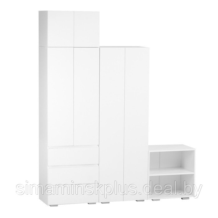 Шкаф 2х створчатый КЕОС с 3мя ящиками, 600х400х1800, Белый - фото 7 - id-p182117510